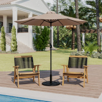 Flash Furniture GM-402003-TAN-GG Tan 9 FT Round Umbrella with 1.5